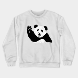 Hand drawn happy panda bear Crewneck Sweatshirt